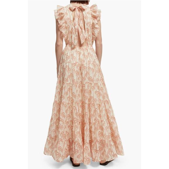 NWT Scotch & Soda Pink Leaf Print Sun Seekers Organic Cotton Maxi Dress SMALL - Picture 11 of 12